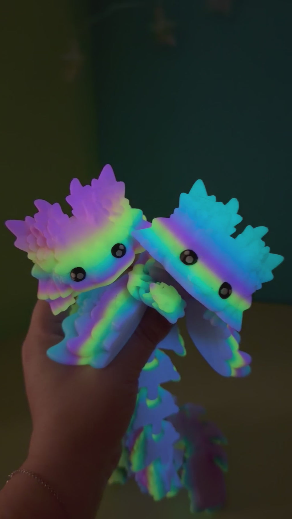 Kosha The Axolotl Dragon ✨Glow Rainbow✨